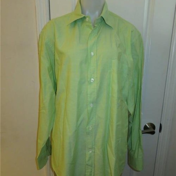 lime green button down shirt